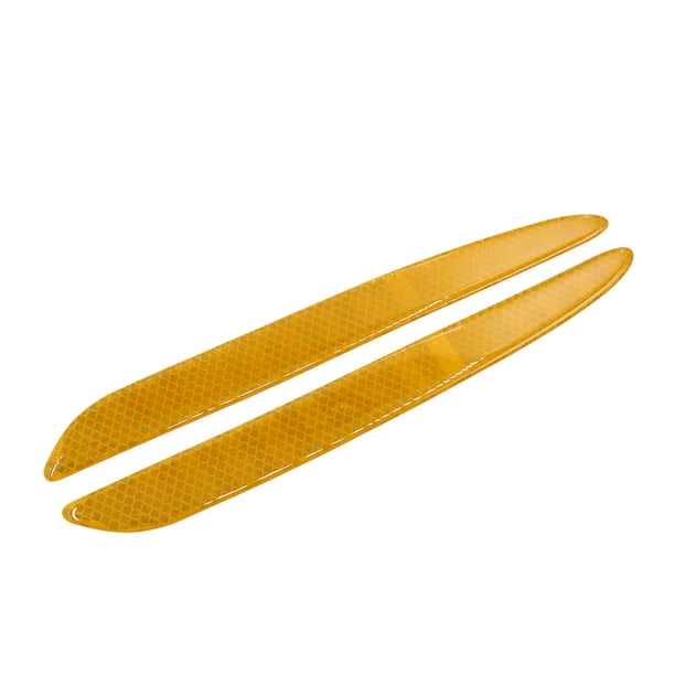 2pcs Black Yellow Car Bumper Strip Reflective Anti Scratch Waterproof Sticker